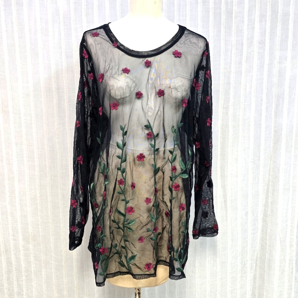 Torrid Black Mesh Tee